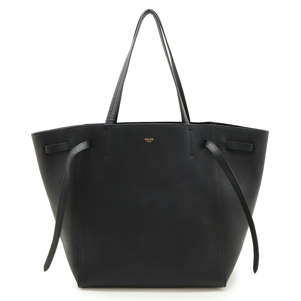 Celine Cabas Phantom Tote Bag Shoulder Hobo Leather Black